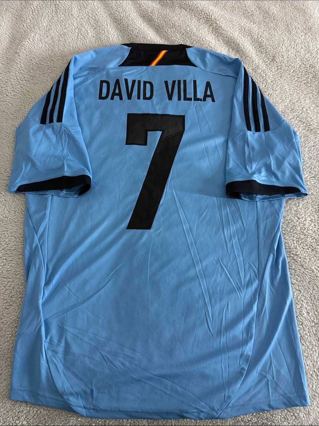 Spain #7 David Villa Adidas Euro 2012 Edition Away Jersey
